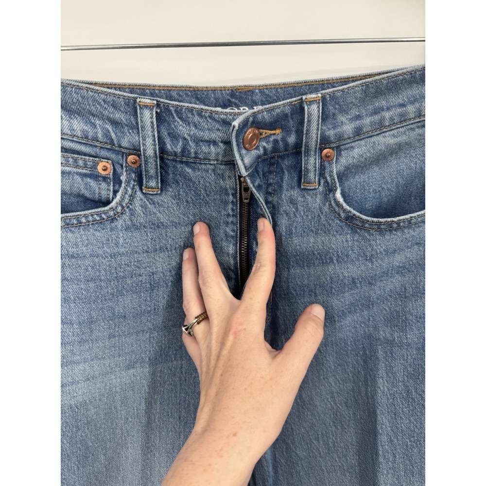 J. Crew Wide Leg High Rise Trouser Jean Women 28 Medium Blue Wash Preppy Boho - Picture 6 of 8